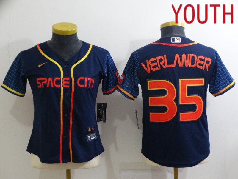 Youth Houston Astros #35 Verlander Blue City Edition Game Nike 2022 MLB Jerseys